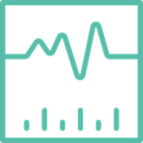 Audio waveform and volume level graphic illustration