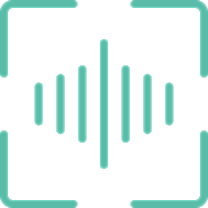 Sound wave graphic icon on black background