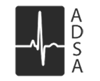 ADSA logo with heartbeat line graphic